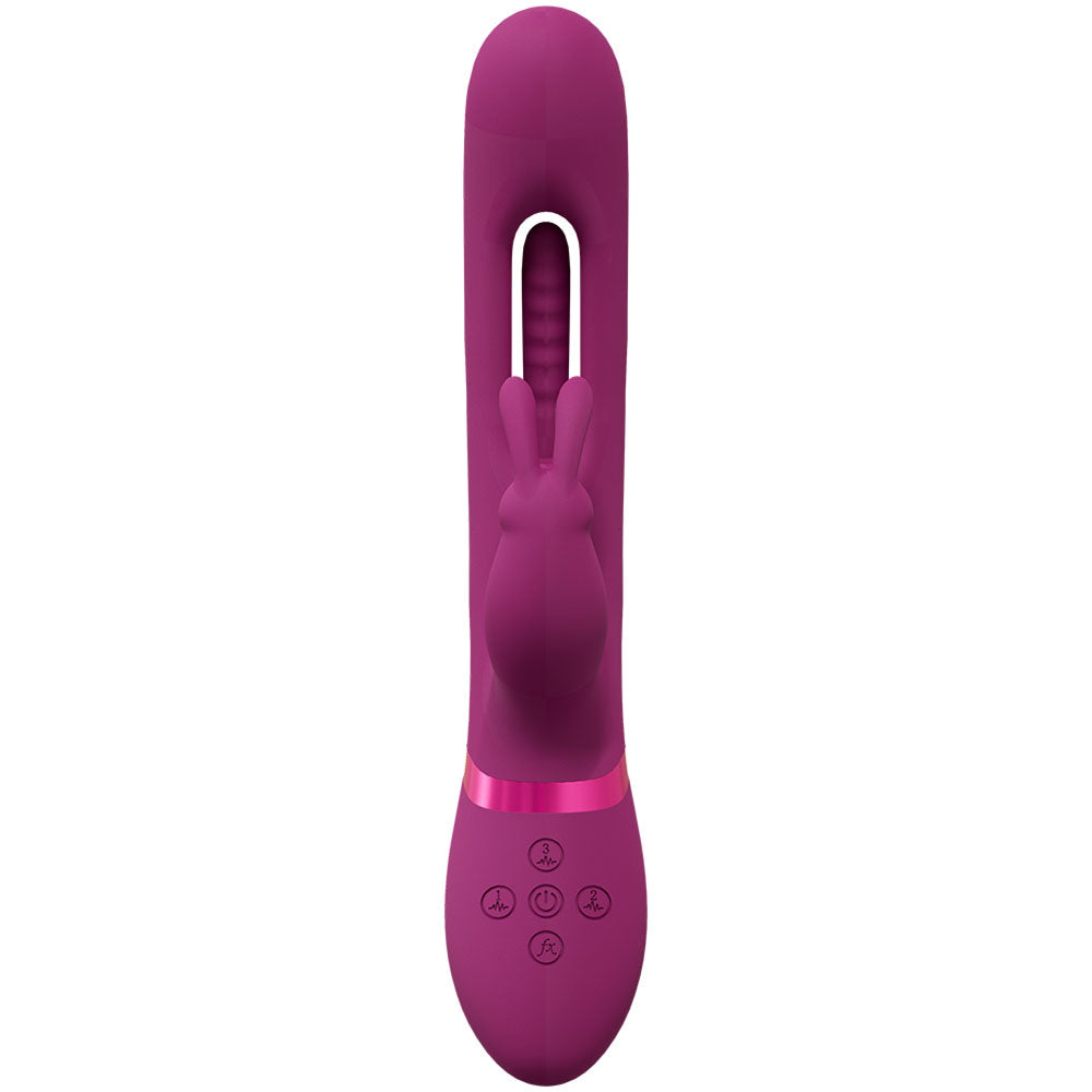 VIVE Mika - Pink - Pink 23.2 cm USB Rechargeable Rabbit Vibrator with Flapping Shaft - Hush Store Sydney 