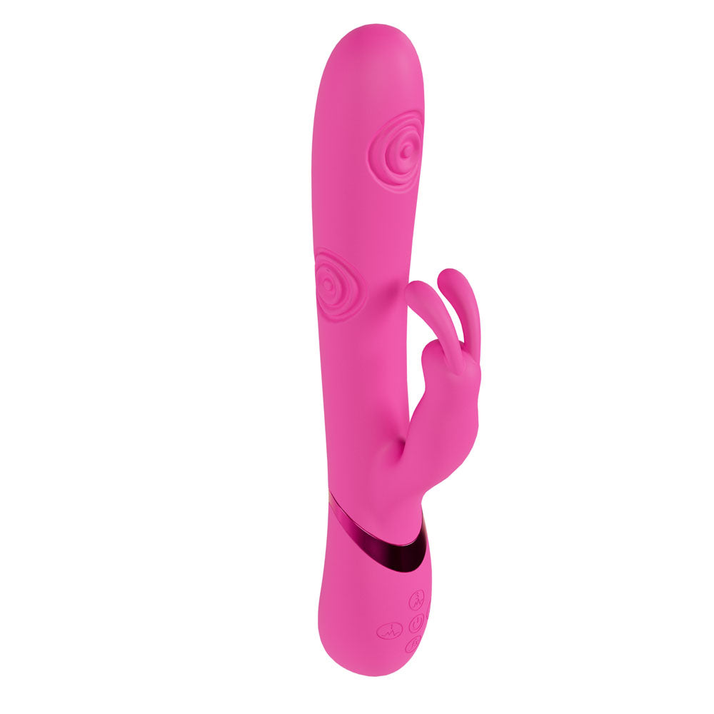 VIVE Mimi - Pink - Pink 25 cm USB Rechargeable Vibrating & Tapping Rabbit Vibrator