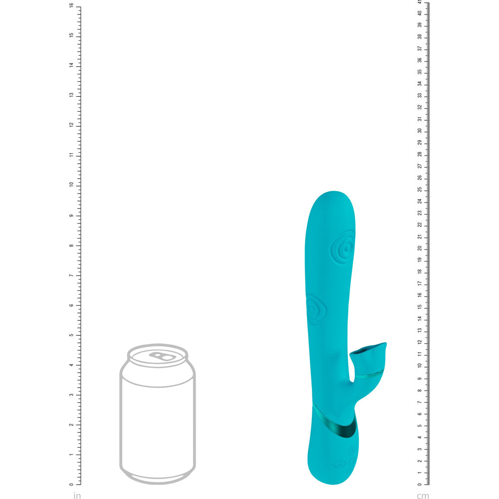 VIVE Fiore - Blue 25 cm USB Rechargeable Tapping Rabbit Vibrator