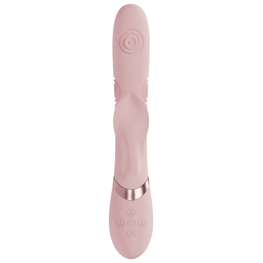 VIVE Fronda - Pink - Pink 25 cm USB Rechargeable Tapping Rabbit Vibrator