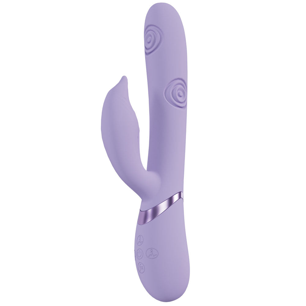 VIVE Pallina - Purple - Purple 25 cm USB Rechargeable Tapping Rabbit Vibrator