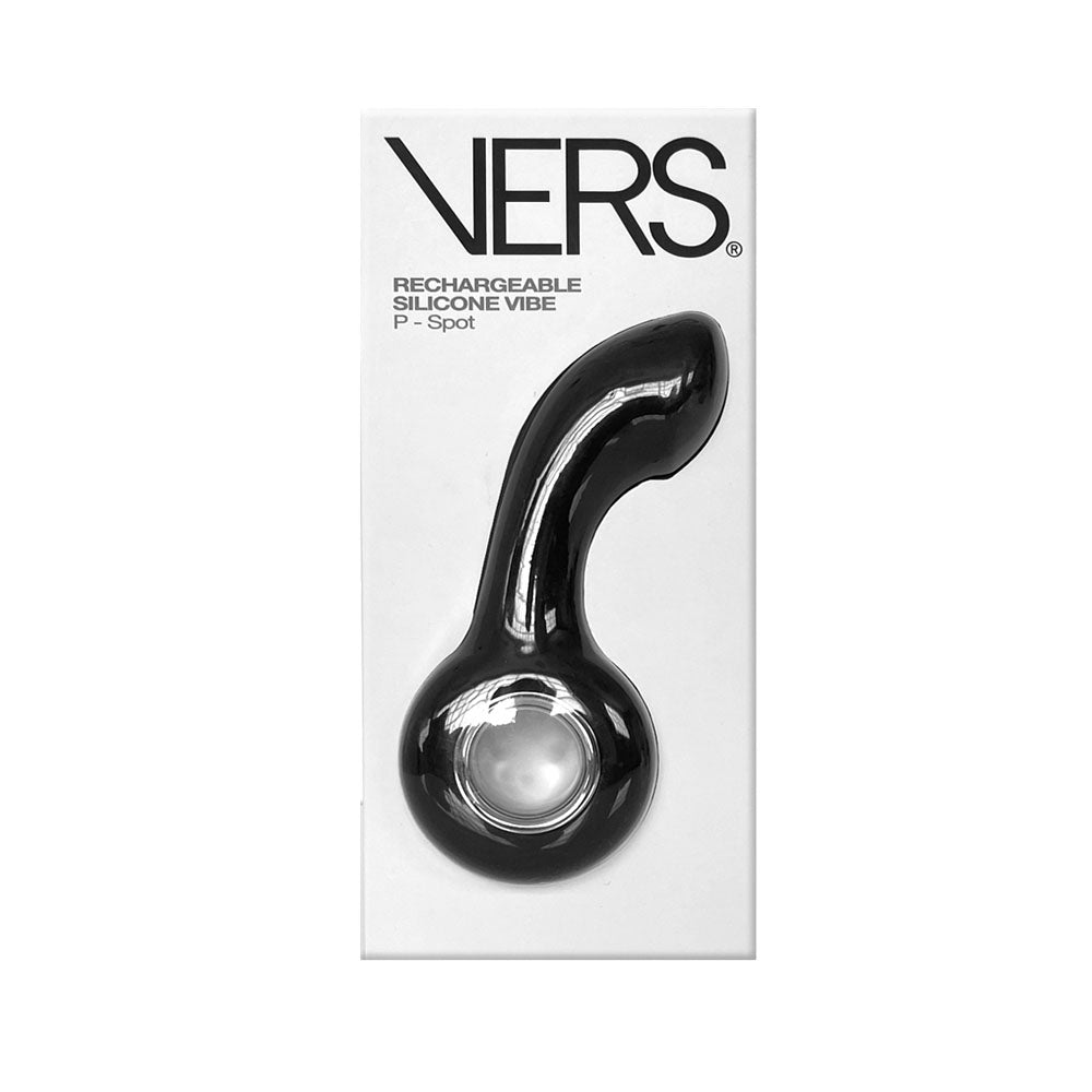 VERS Rechargeable Silicone P-Spot Vibe - Black 13 cm USB Rechargeable Prostate Massager - Hush Store Sydney 