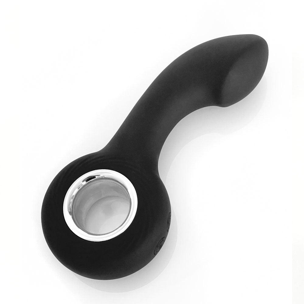 VERS Rechargeable Silicone P-Spot Vibe - Black 13 cm USB Rechargeable Prostate Massager - Hush Store Sydney 