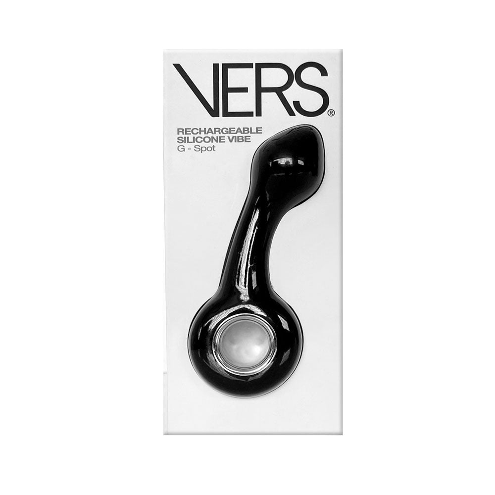 VERS Rechargeable Silicone G Spot Vibe - Black 13.8 cm USB Rechargeable Vibrator - Hush Store Sydney 