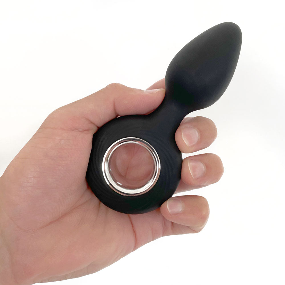 VERS Rechargeable Silicone Plug Vibe - Black 12.5 cm USB Rechargeable Vibrating Butt Plug - Hush Store Sydney 