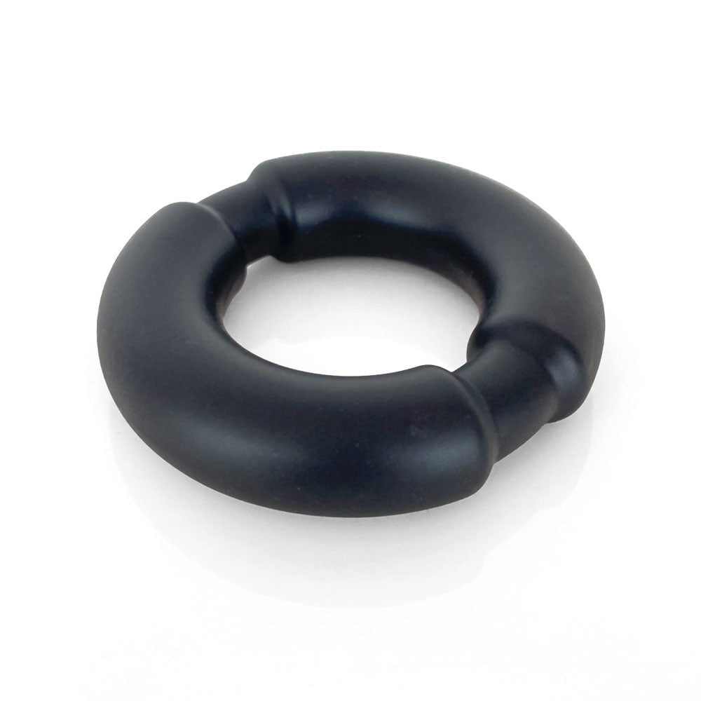 VERS Liquid Silicone Weighted Steel Core C-Ring - Black Cock Ring with Steel Core - Hush Store Sydney 