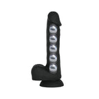 VERS Liquid Silicone Suction Dildo - Black 20 cm Dong with Internal Steel Balls - Hush Store Sydney 