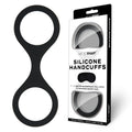 WhipSmart Silicone Handcuffs - Black - Black Restraint with Bonus Blindfold - Hush Store Sydney 
