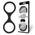 WhipSmart Silicone Wrist & Ankle Cuffs - Black - Black Restraints with Bonus Eye Mask - Hush Store Sydney 