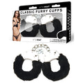WhipSmart Classic Furry Cuffs - Black - Black Furry Restraints with Bonus Eye Mask - Hush Store Sydney 