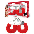 WhipSmart Classic Furry Cuffs - Red - Red Furry Restraints with Bonus Eye Mask - Hush Store Sydney 