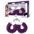 WhipSmart Classic Furry Cuffs - Purple - Purple Furry Restraints with Bonus Eye Mask - Hush Store Sydney 