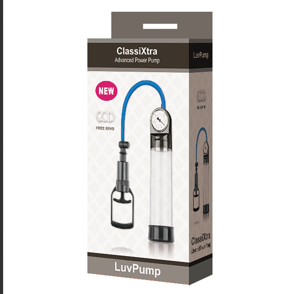 LuvPump ClassiXtra Advanced Power Pump - Clear Penis Pump with Pressure Gauge - Hush Store Sydney 