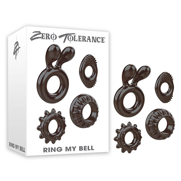 Zero Tolerance Ring My Bell - Black Cock Rings - Set of 4 - Hush Store Sydney 
