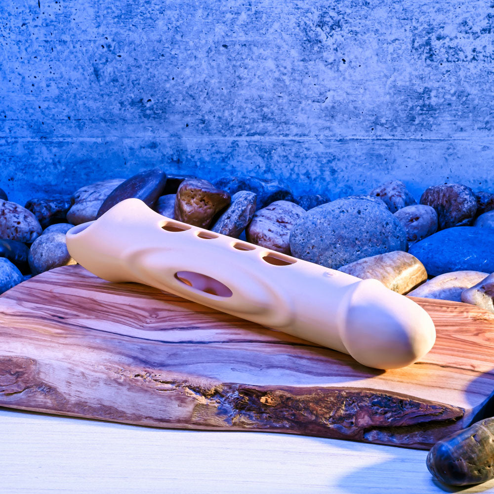 Zero Tolerance BIG BOY EXTENDER - Light - Flesh USB Rechargeable Vibrating Penis Extension Sleeve - Hush Store Sydney 