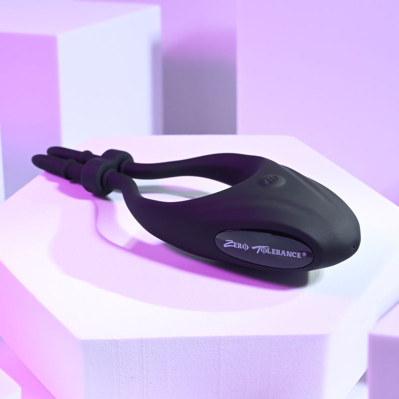 Zero Tolerance PERFECT FIT - Black USB Rechargeable Vibrating Lasso Cock Ring - Hush Store Sydney 