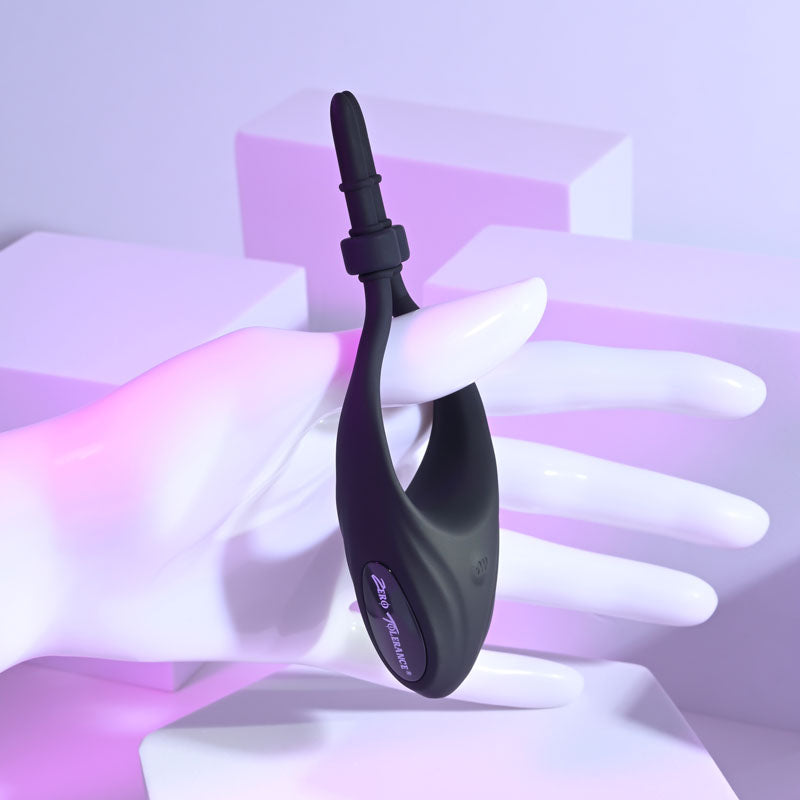 Zero Tolerance PERFECT FIT - Black USB Rechargeable Vibrating Lasso Cock Ring - Hush Store Sydney 
