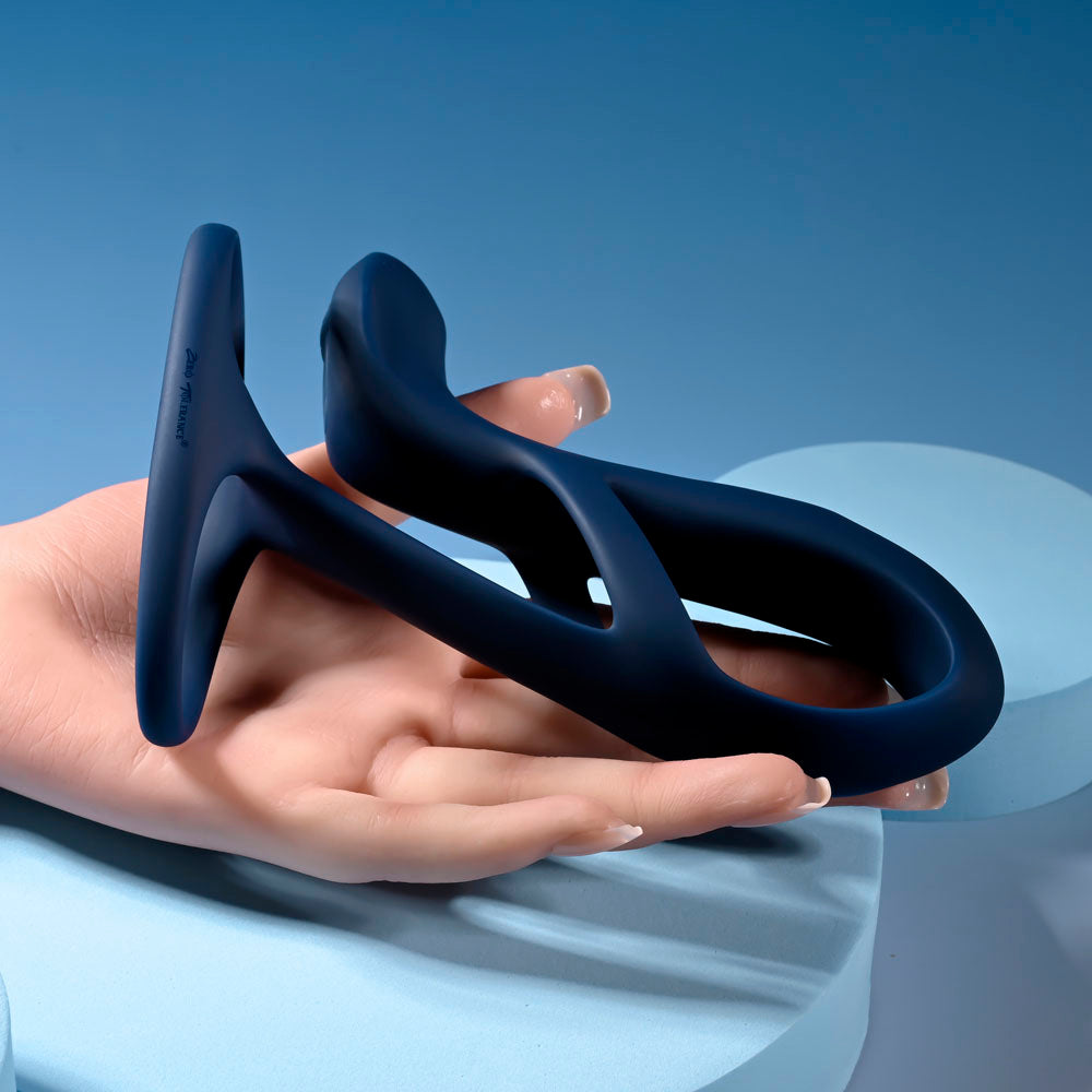 Zero Tolerance BIG TIME - Navy Blue USB Rechargeable Vibrating Penis Sleeve with Wireless Remote