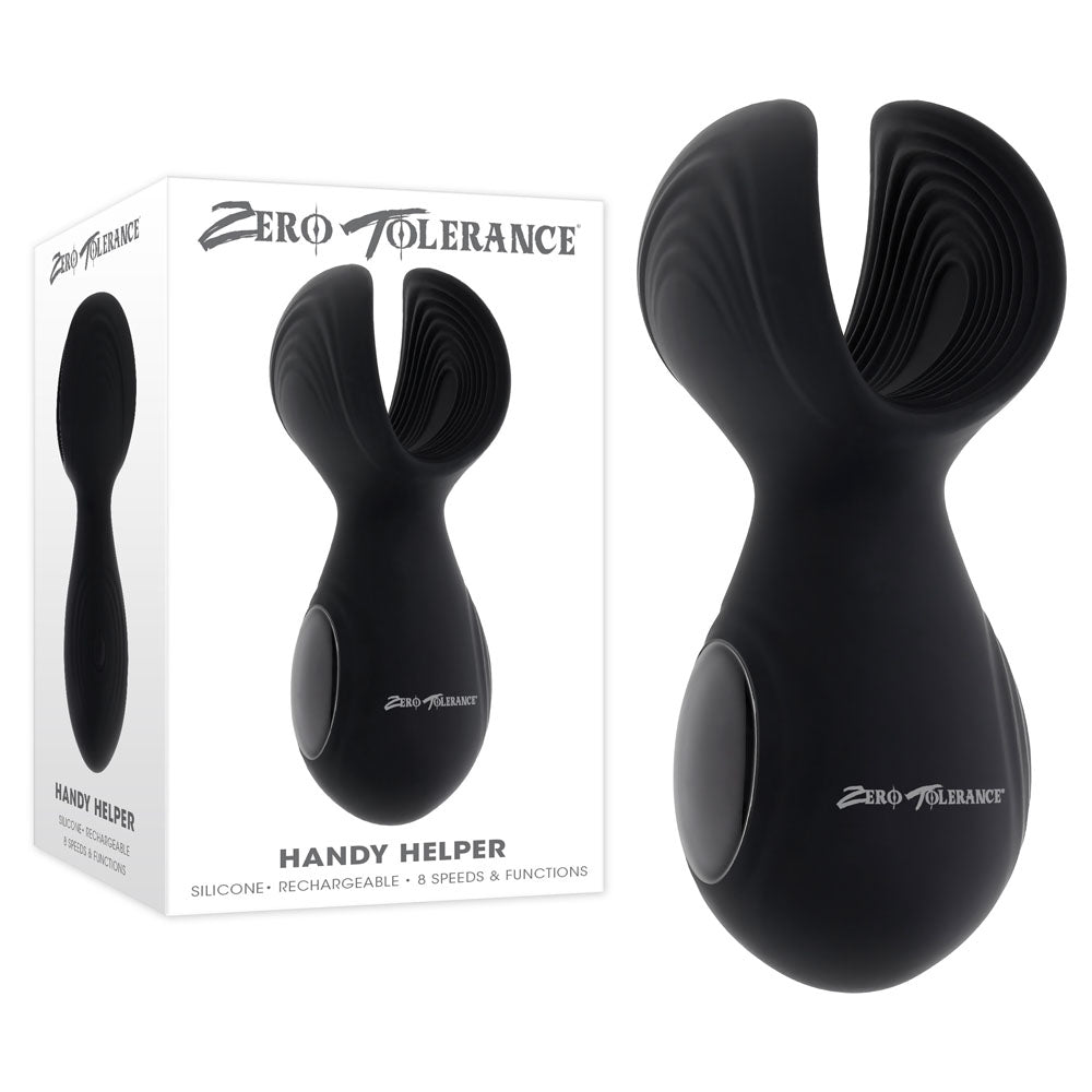 Zero Tolerance HANDY HELPER - Black USB Rechargeable Vibrating Stroker - Hush Store Sydney 