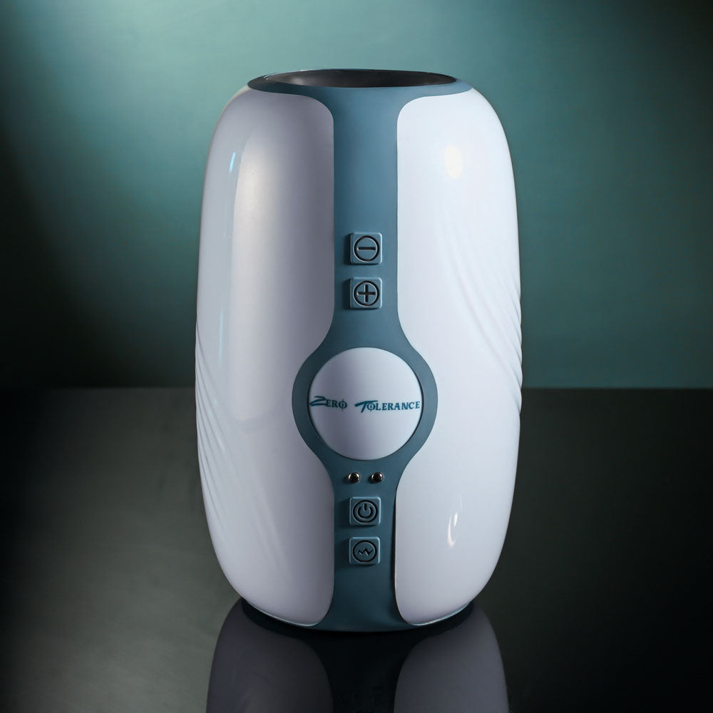 Zero Tolerance TOUCHDOWN - White 15 cm USB Rechargeable Vibrating & Tightening Stroker