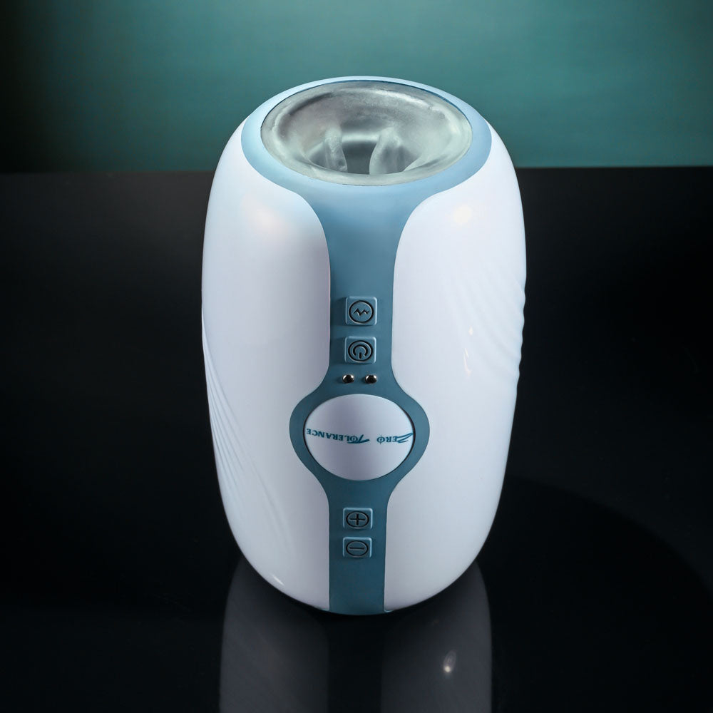 Zero Tolerance TOUCHDOWN - White 15 cm USB Rechargeable Vibrating & Tightening Stroker