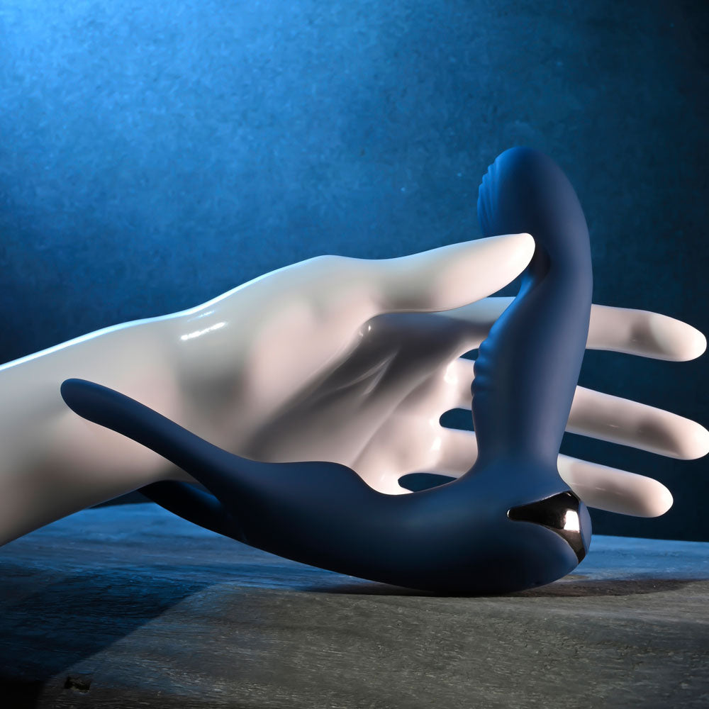 Zero Tolerance BY ALL MEANS - Blue 13.4 cm USB Rechargeable Prostate Massager with Cock Ring - Hush Store Sydney 