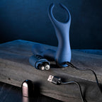 Zero Tolerance BY ALL MEANS - Blue 13.4 cm USB Rechargeable Prostate Massager with Cock Ring - Hush Store Sydney 