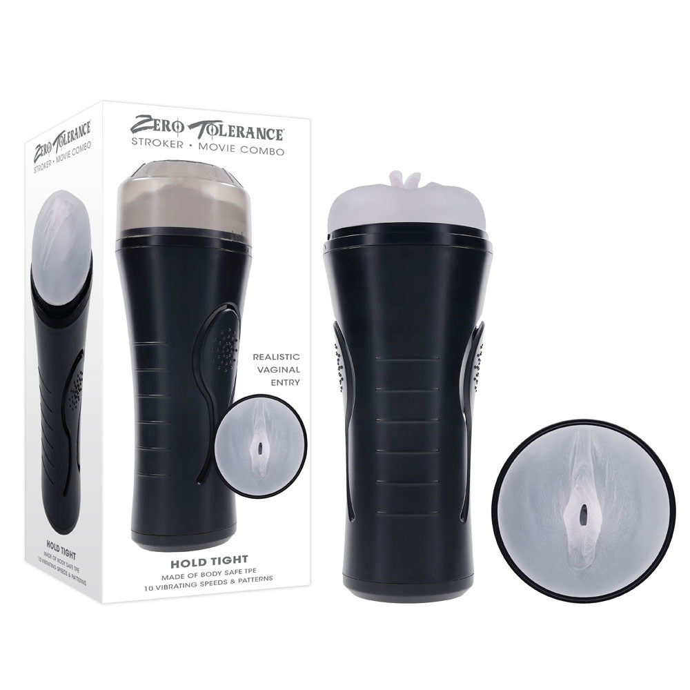 Zero Tolerance HOLD TIGHT - Clear USB Rechargeable Vibrating Vagina Stroker - Hush Store Sydney 