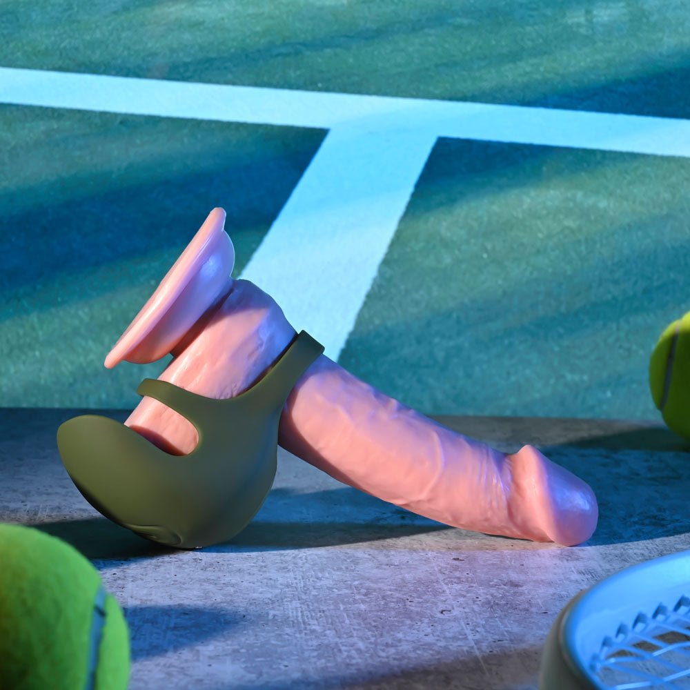 Zero Tolerance NUTTY BUDDY - Olive Green USB Rechargeable Vibrating Cock & Balls Ring