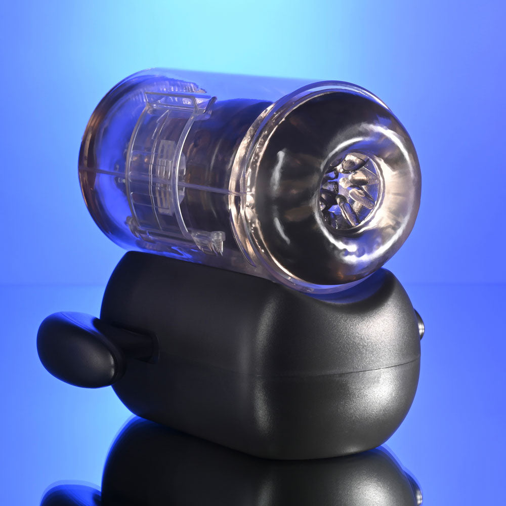 Zero Tolerance HOLD ME TIGHT - Black USB Rechargeable Vibrating Auto Stroker with Phone Holder - Hush Store Sydney 
