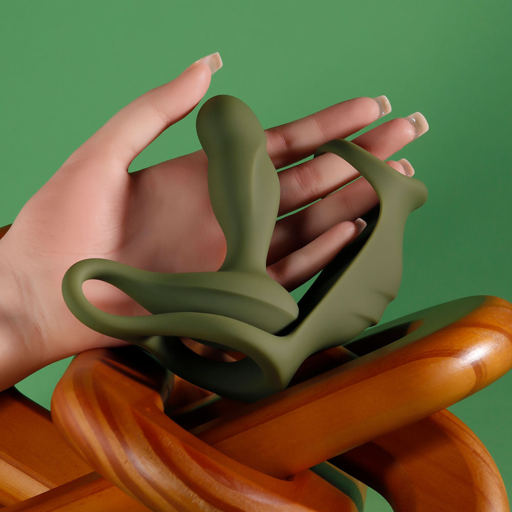Zero Tolerance PROSTATE POWER PACK - Green USB Rechargeable Vibrating Prostate Massager with Cock Ring Harness - Hush Store Sydney 
