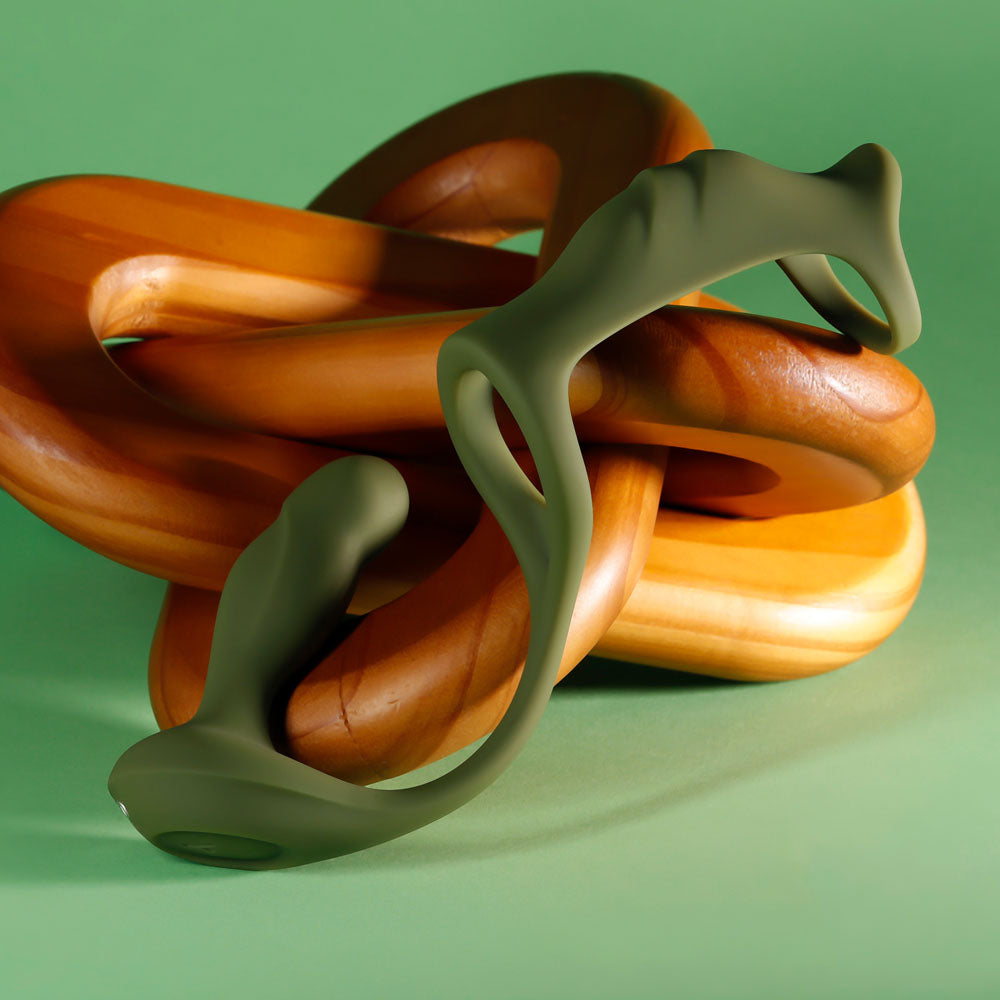 Zero Tolerance PROSTATE POWER PACK - Green USB Rechargeable Vibrating Prostate Massager with Cock Ring Harness - Hush Store Sydney 