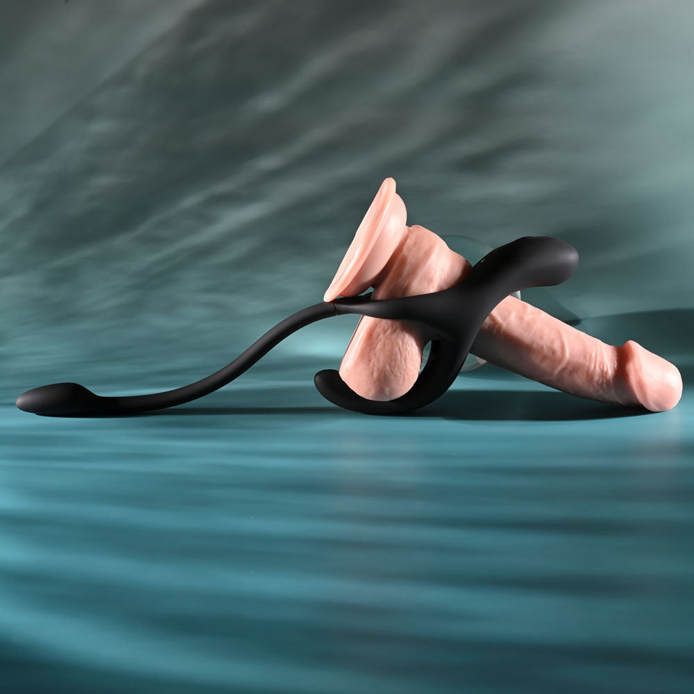 Zero Tolerance ALL THE BASES - Black USB Rechargeable Vibrating Cock Ring with Wireless Remote