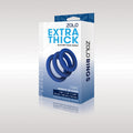 Zolo Extra Thick Silicone Cock Rings 3-Pack - Blue Thick Cock Rings - Set of 3 Sizes - Hush Store Sydney 
