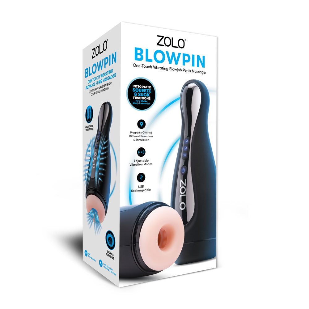 Zolo Blowpin - Flesh USB Rechargeable Auto Sucking and Vibrating Masturbator